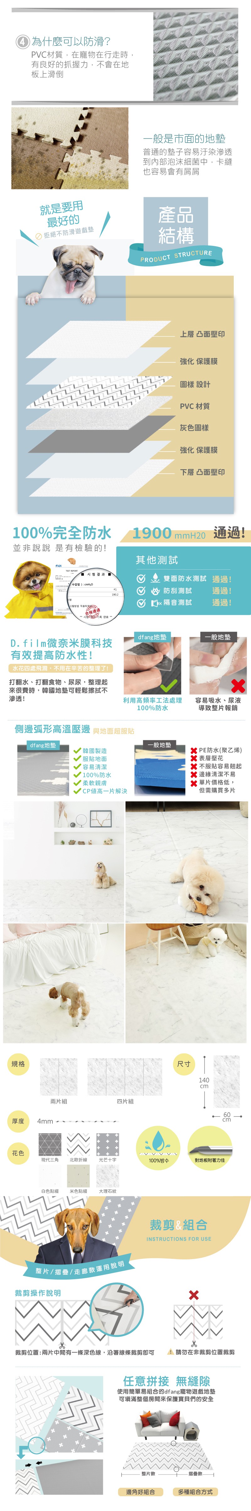 韓國製 dfang迪邦 寵物降溫遊戲地墊-摺疊款120*140cm (大理石紋2片組)